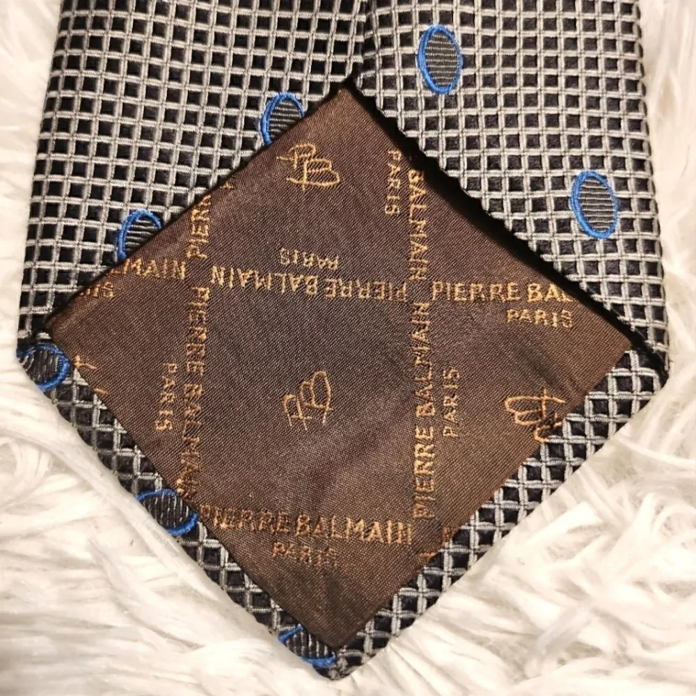 Pierre Balmain Silk Tie Gray Blue